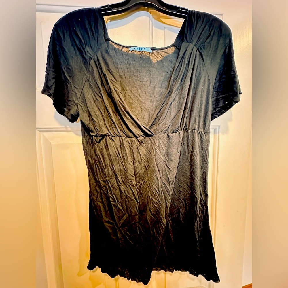 Velvet Deep V-Neck Tee